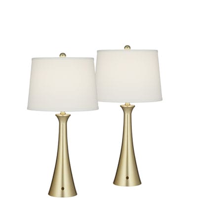 360 Lighting Karl Gold 27 1/2" Dimmer and USB Table Lamps Set of 2