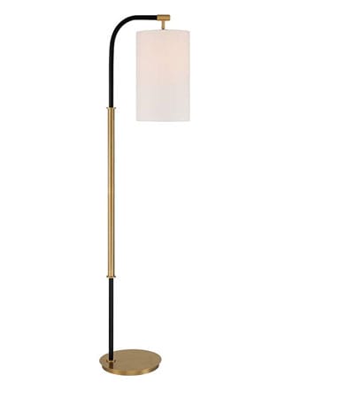 Possini Euro Sausalito 67" Downbridge Black and Warm Gold Floor Lamp