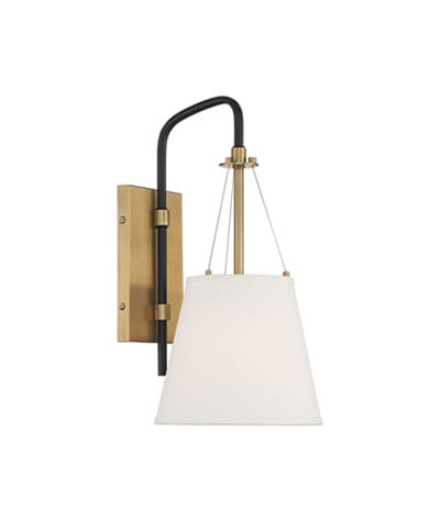 Possini Euro Crysta 16 3/4" High Warm Brass and Black Wall Sconce