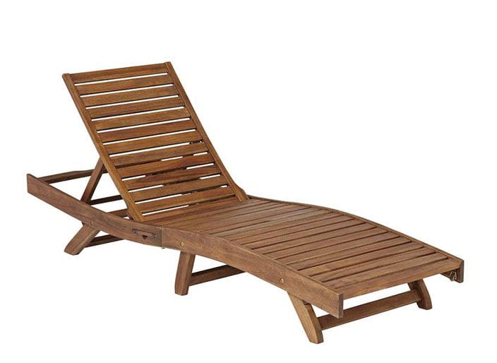 Gambo Natural Wood Adjustable Outdoor Lounger Chair