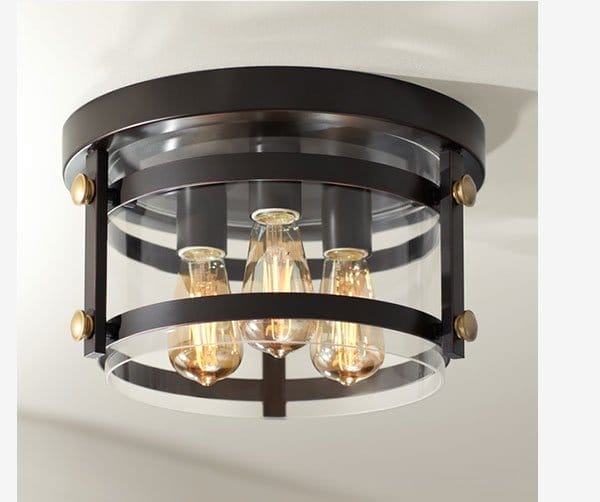 Franklin Iron Eagleton 13 1/2" Oil-Rubbed Bronze LED Ceiling Light