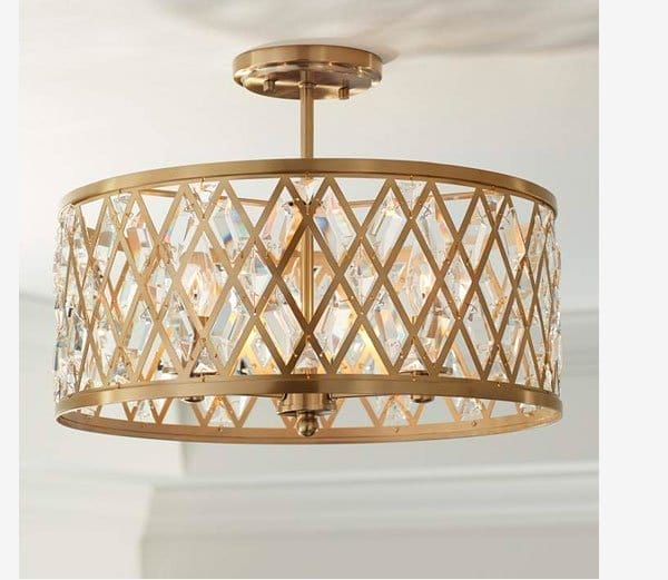 Possini Euro Tanz 16 1/2" Wide Satin Brass Ceiling Light