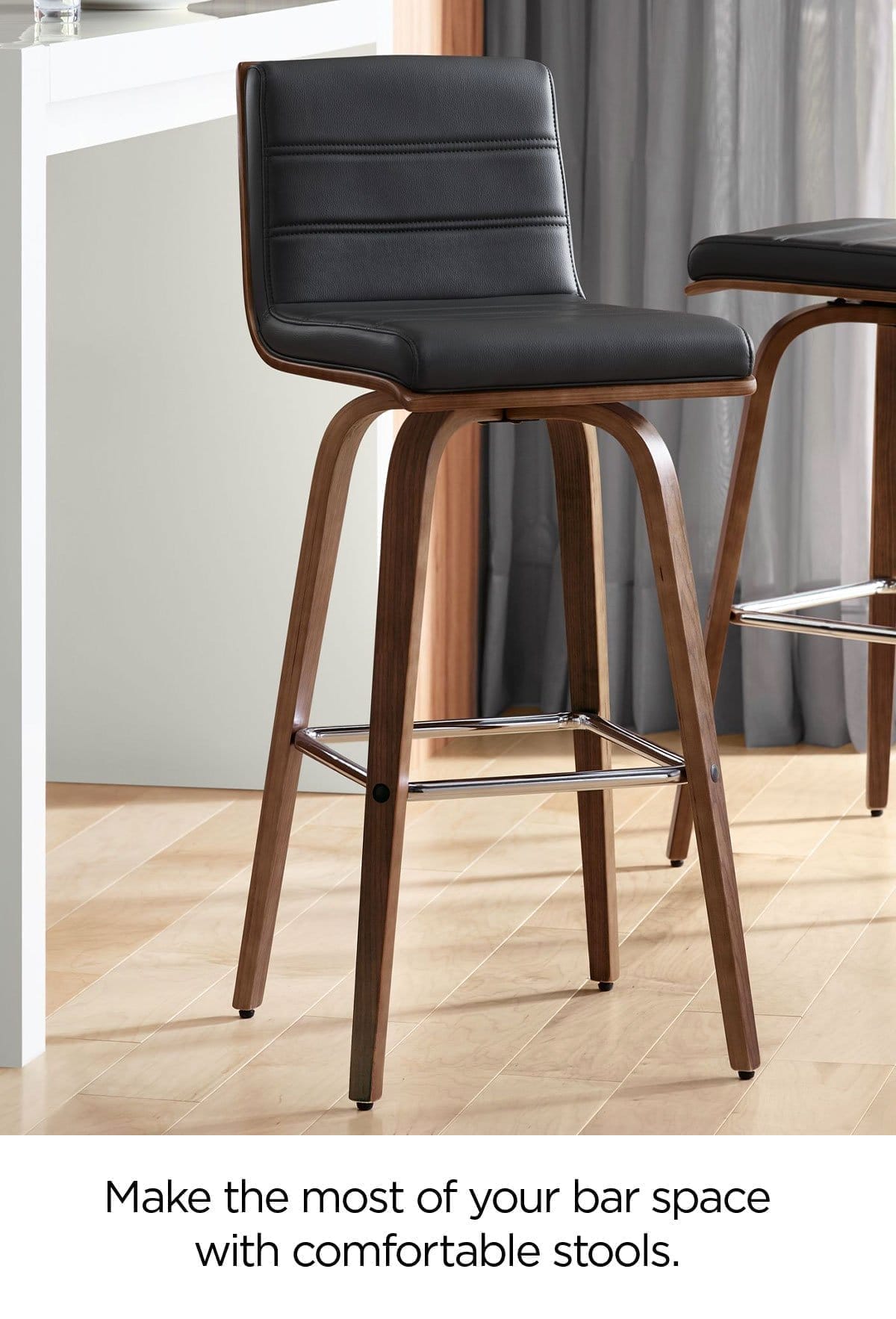 Make the most of your bar space with comfortable stools.