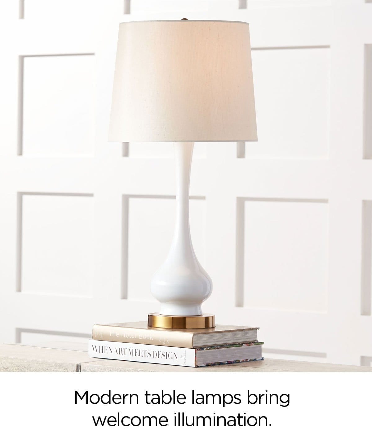 Modern table lamps bring welcome illumination.