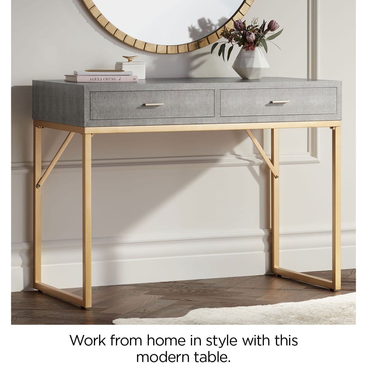 Work from home in style with this modern table.