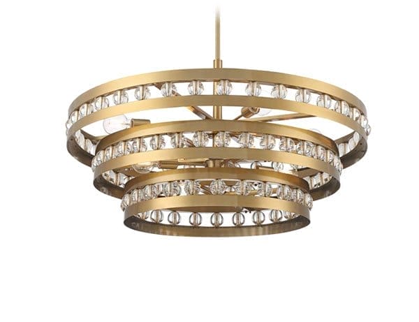 Stiffel Artyom 40" Wide Warm Gold 8-Light Crystal Ring Pendant