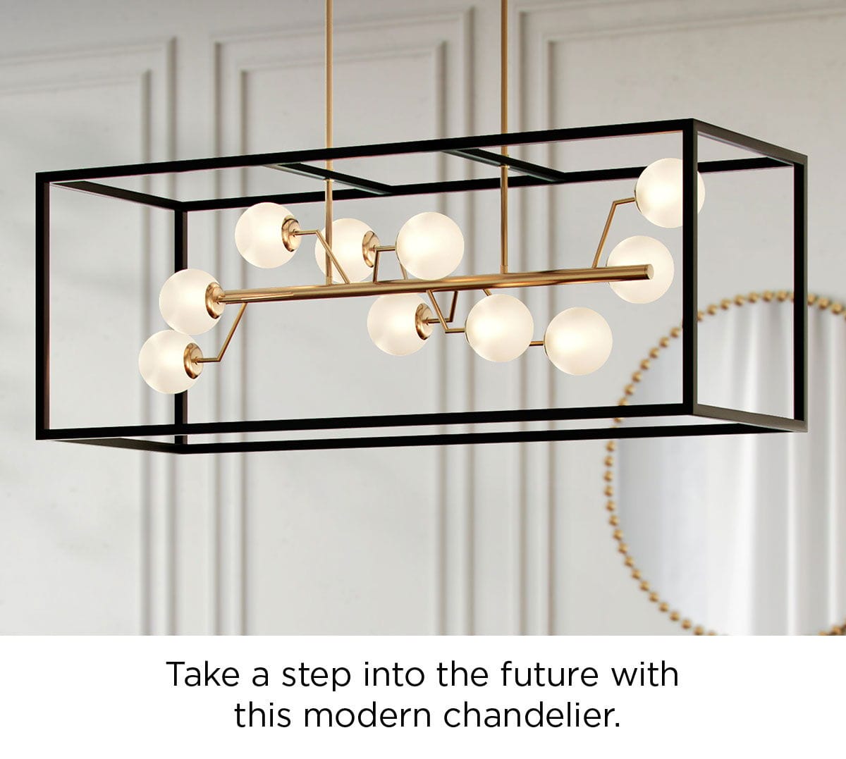 Take a step into the future with this modern chandelier.