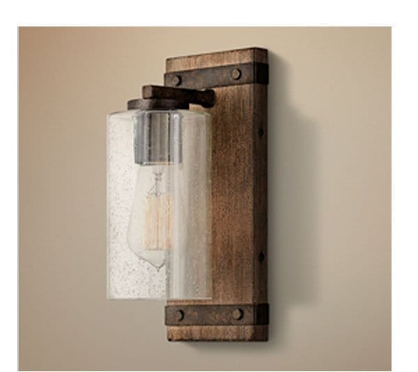 Hinkley Sawyer 11" High Sequoia Wood Finish Rustic Wall Sconce