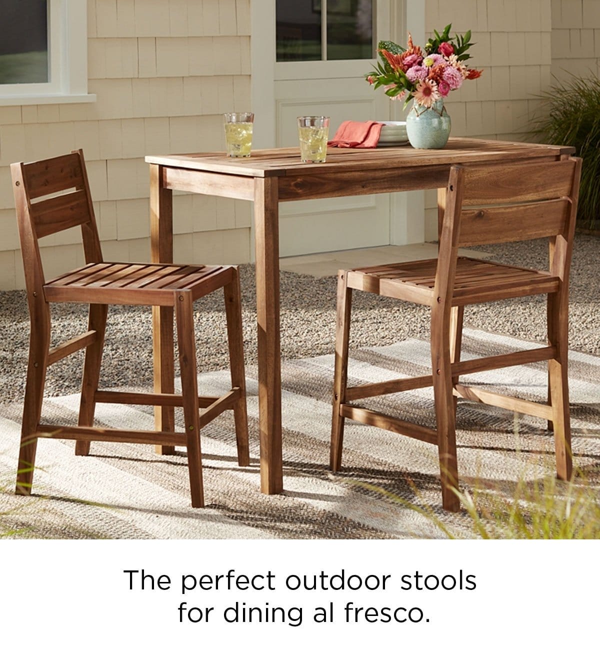 The perfect outdoor stools for dining al fresco.