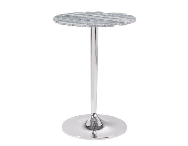 Polly 18" Wide Gray Stone Marble Accent Table