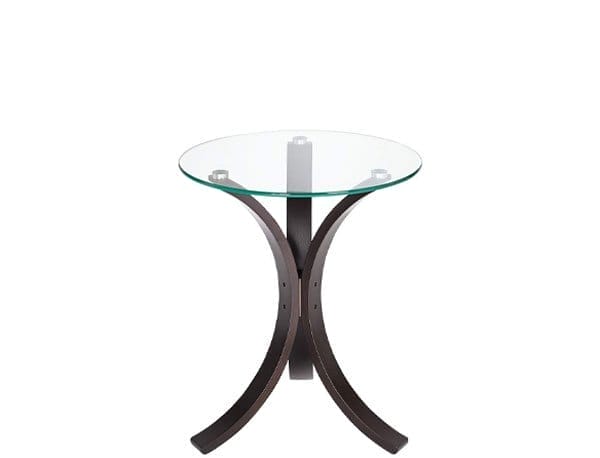 Niles 17 3/4″ Wide Bent Wood and Glass Modern Accent Table