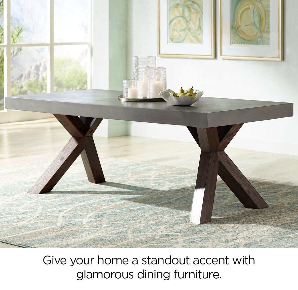 Give your home a standout accent with glamorous dining furniture.