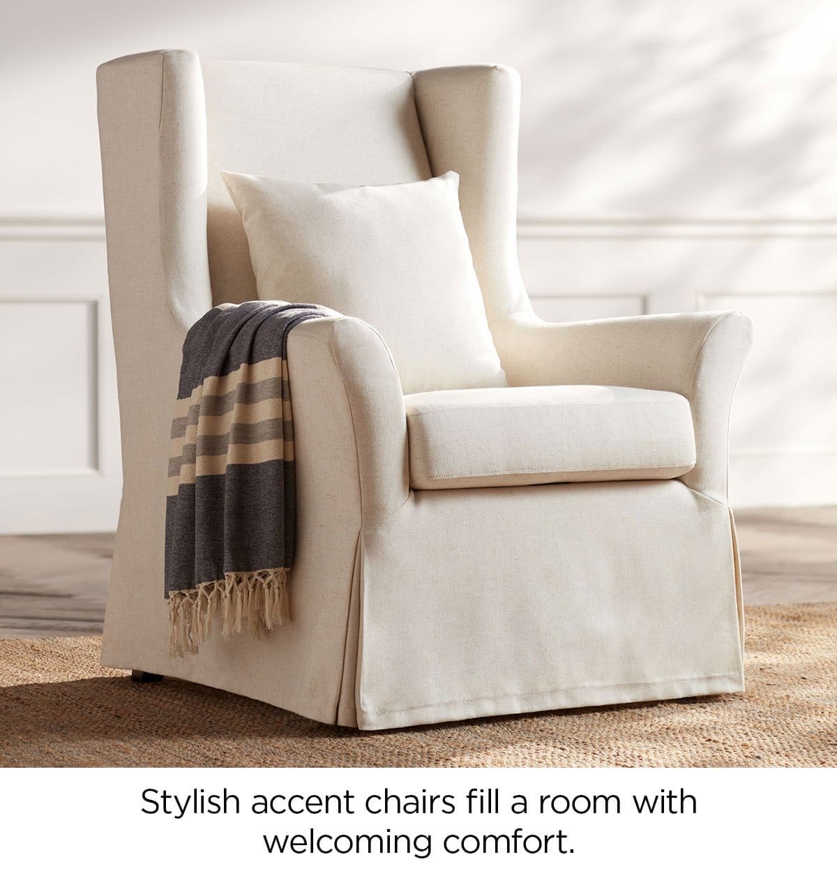 Stylish accent chairs fill a room with welcoming comfort.