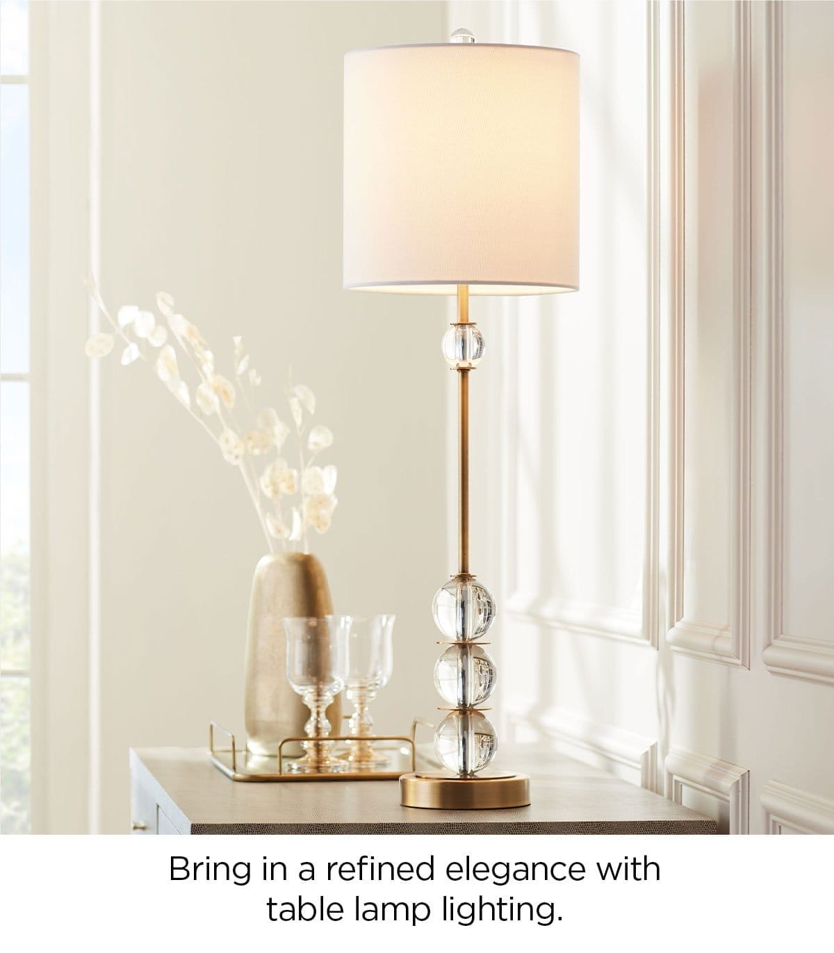 Bring in a refined elegance with table lamp lighting.