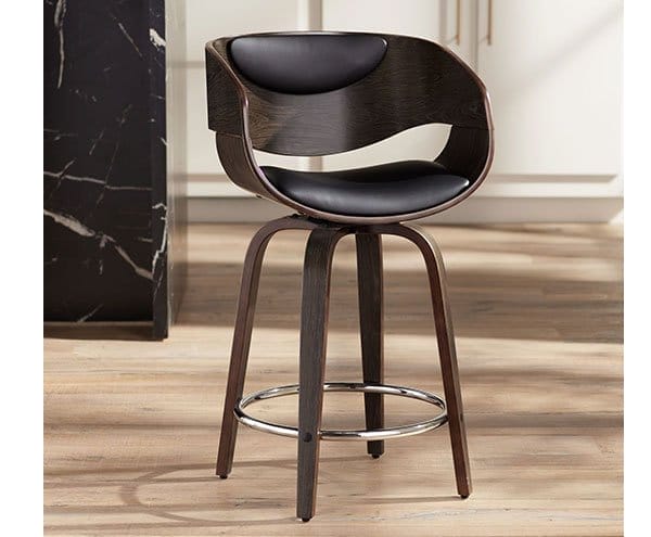 Carson 23 1/2" High Black and Gray Swivel Modern Counter Stool