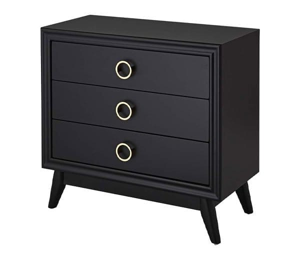 Crestview Collection Oslo 32"W Black 3-Drawer Accent Chest