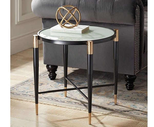 Peter Matte Black and Gold End Table