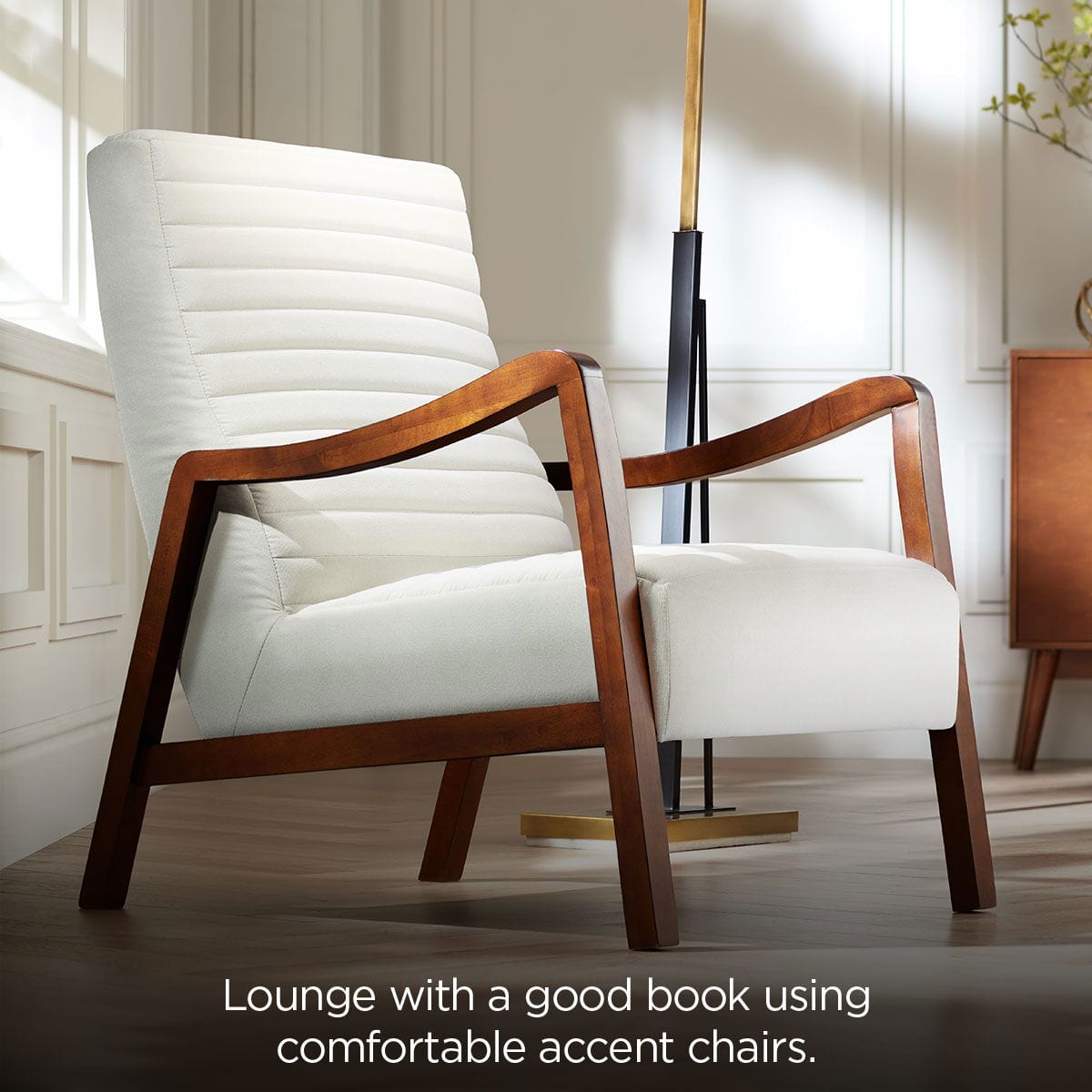 Lounge with a good book using comfortable accent chairs.