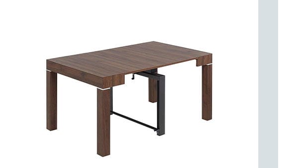 Warhol Modern Distressed Walnut 2-Leaf Extension Dining Table