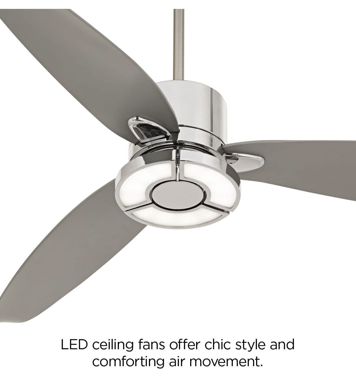 LED ceiling fans offer chic style and comforting air movement.