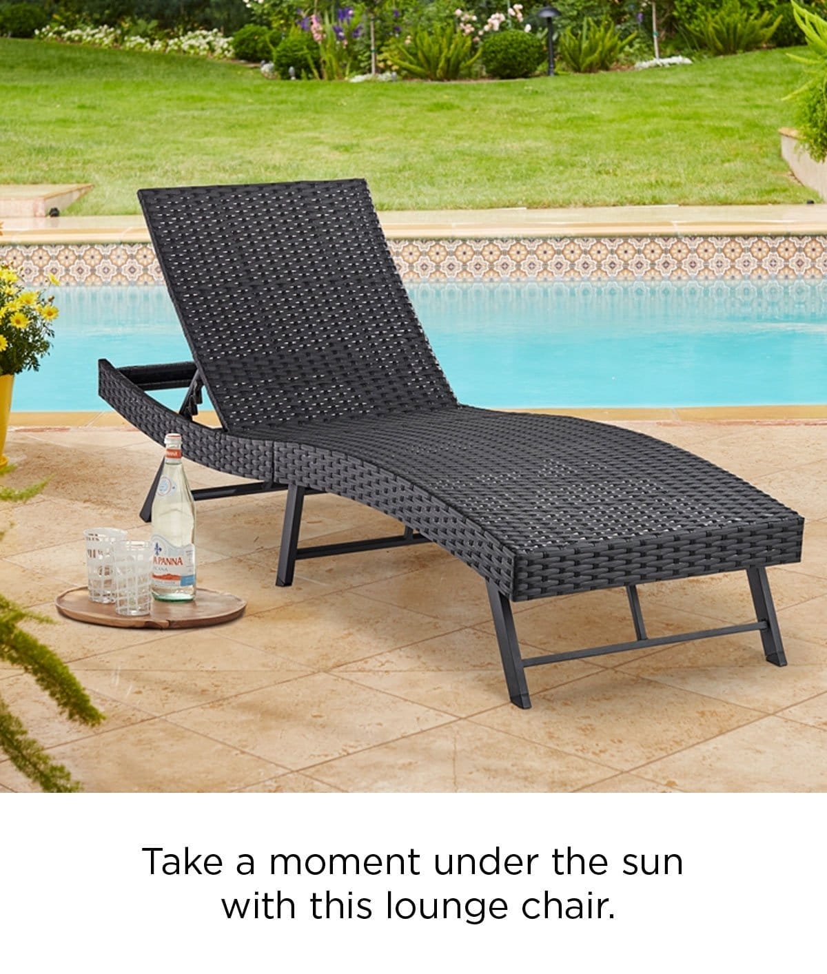 Take a moment under the sun with this lounge chair.