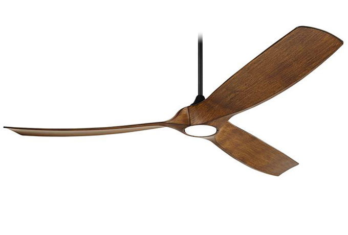 70" Kona Wind Black-Koa LED DC Damp Rated Ceiling Fan with Remote