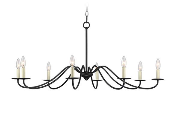 Franklin Iron Works Marinec 42" Black 8-Light Candelabra Chandelier