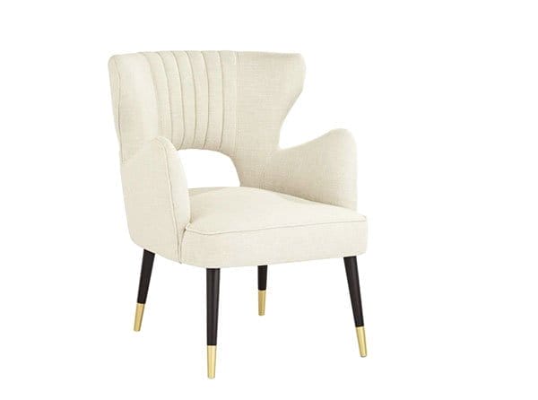 Kara Oatmeal Pleated Armchair