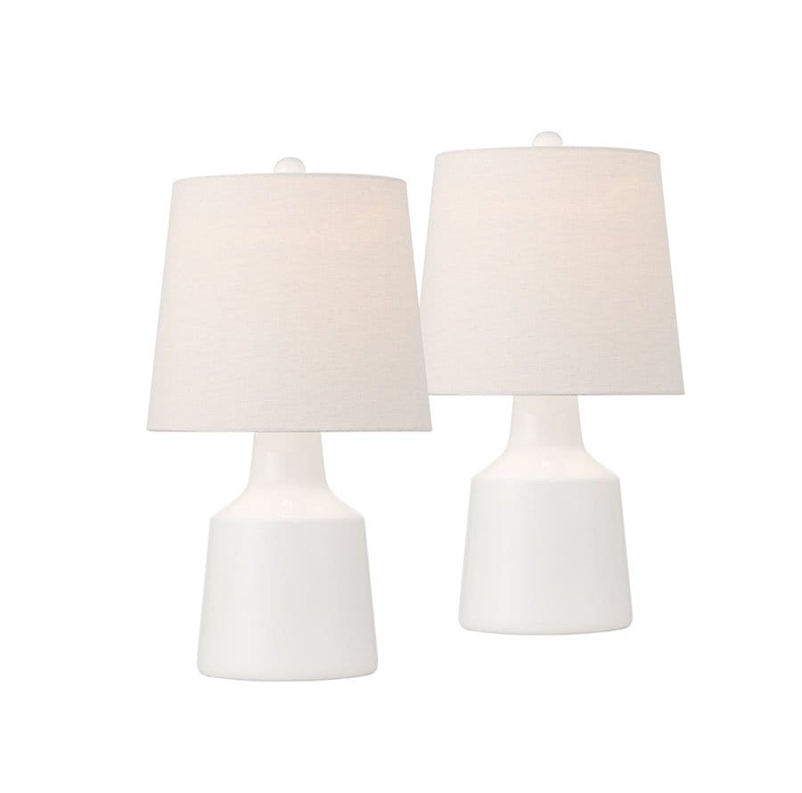 360 Lighting Tango 20 1/2" Modern White Ceramic Accent Lamps Set of 2