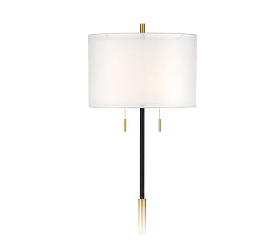 Possini Euro Roxie 65 1/2" Double Shade Black and Gold Floor Lamp