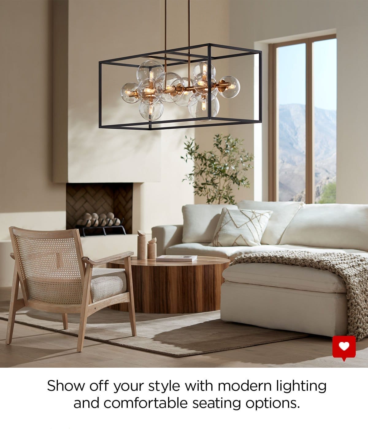 Show off your style with modern lighting and comfortable seating options.