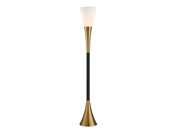 Possini Euro Piazza 72 1/2" Brass and Black Torchiere Floor Lamp