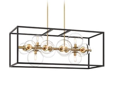 Possini Euro Fitzgerald 38" Modern Black and Gold 12-Light Chandelier