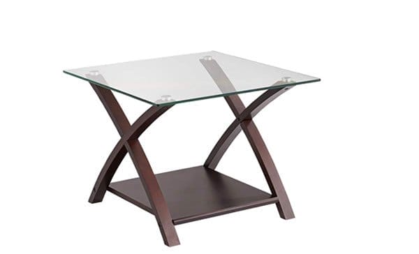 Ashton Espresso Wood and Glass Top End Table