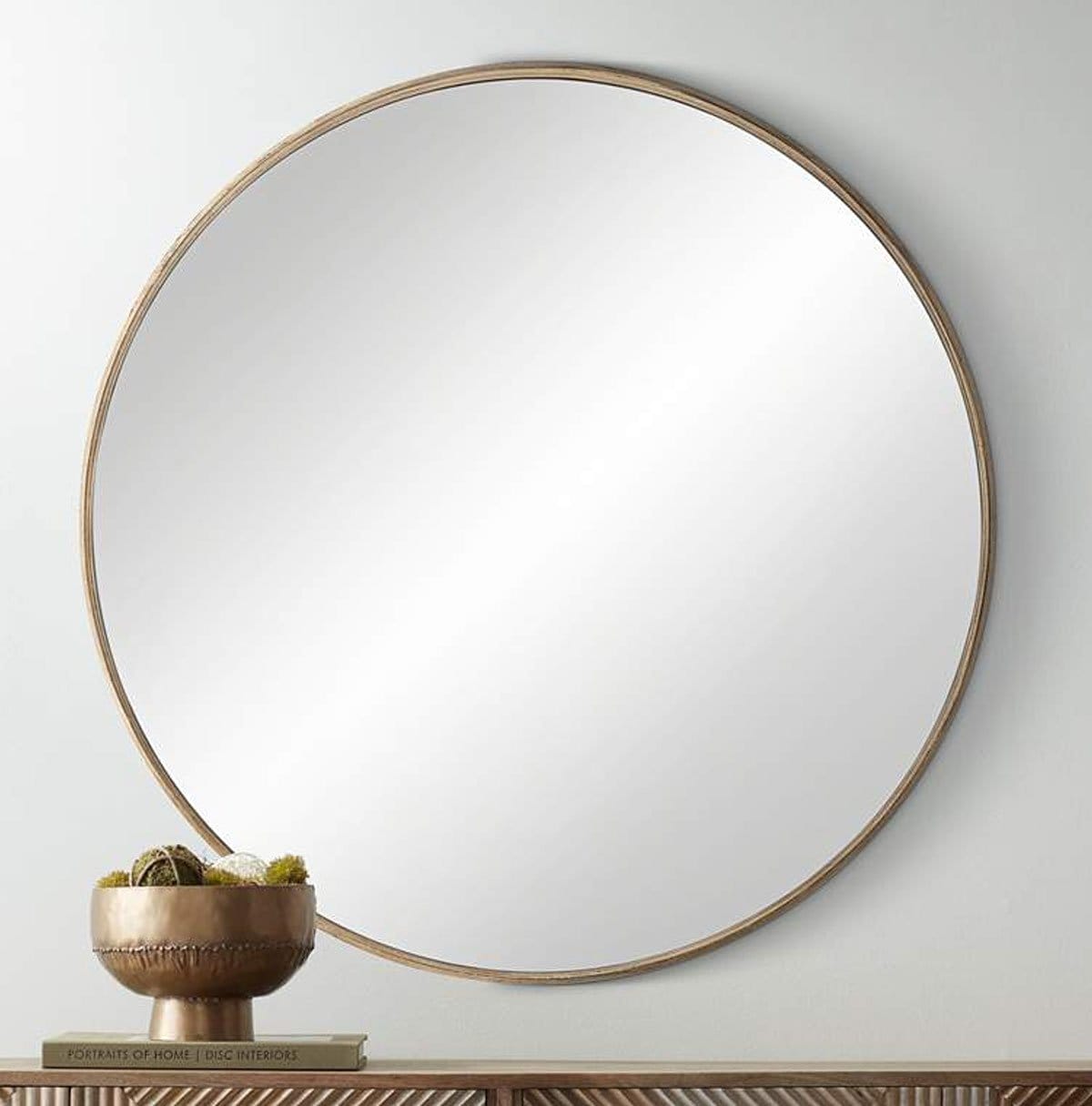 Uttermost Mystic Matte Natural 33" Round Wall Mirror