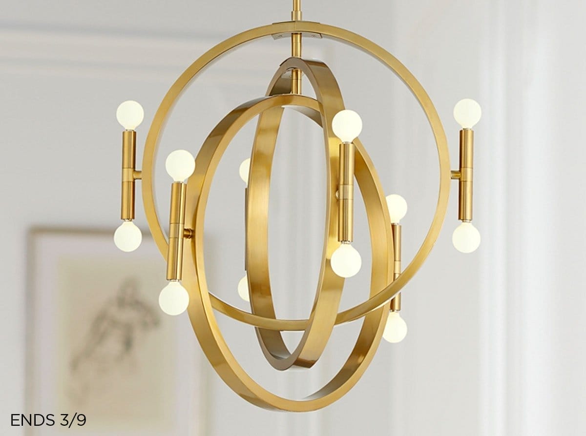 Possini Euro Aura 25 1/4" Wide Warm Gold 12-Light Orb Chandelier - Ends 3/9