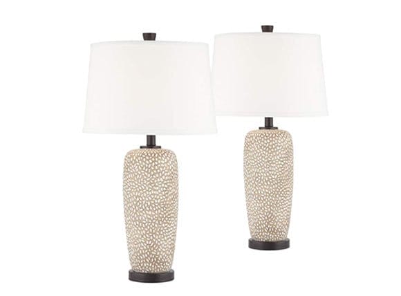 360 Lighting Anna 27 1/4" Pebbled Coastal Modern Table Lamps Set of 2