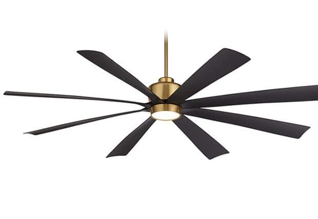 72" Casa Grande Brass and Black LED Large Ceiling Fan with Remote