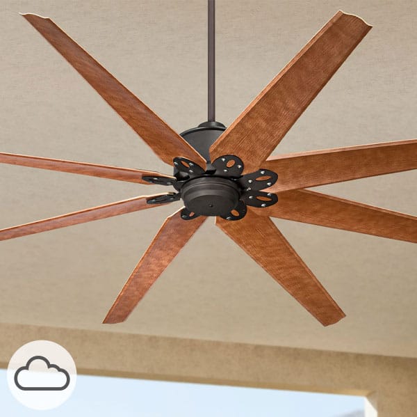 72" Predator English Bronze Large Outdoor Ceiling Fan with Remote