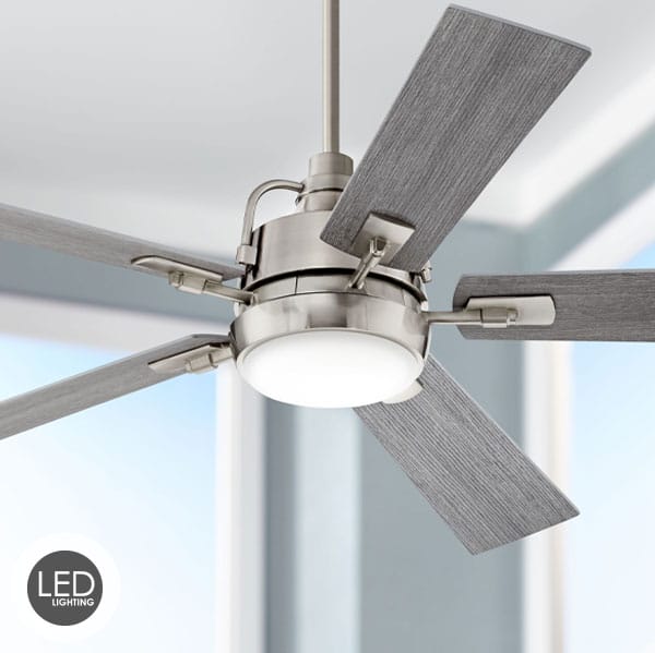 60" Casa Vieja Lemans Brushed Nickel LED Ceiling Fan with Remote