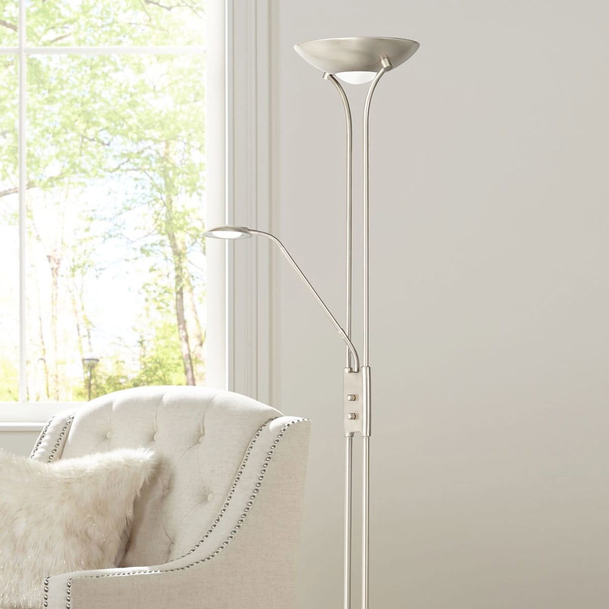 360 Lighitng Canby 72" LED Torchiere Floor Lamp with Reading Light