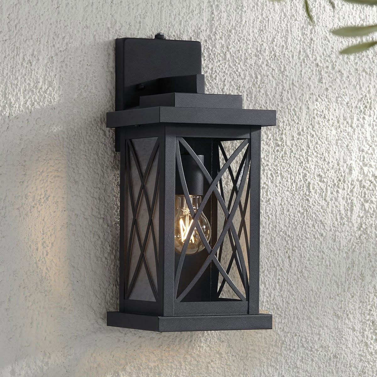 Woodland Park 15" High Black Finish Dusk to Dawn Outdoor Porch Light