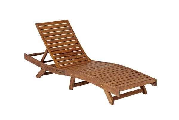 Gambo Natural Wood Adjustable Outdoor Lounger Chair