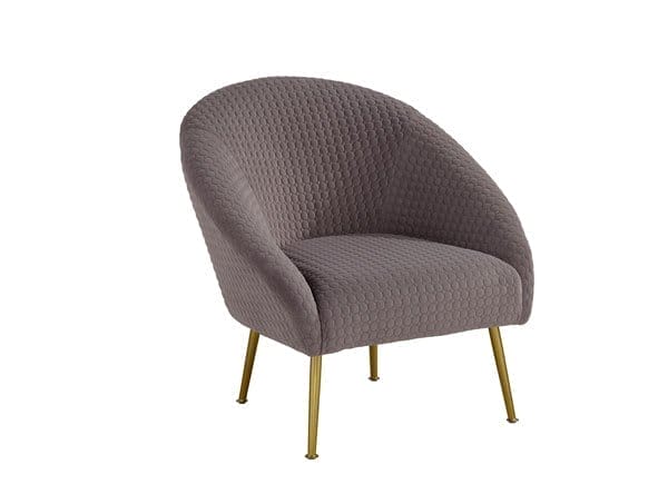 Bree Gray Accent Chair with Gold Legs