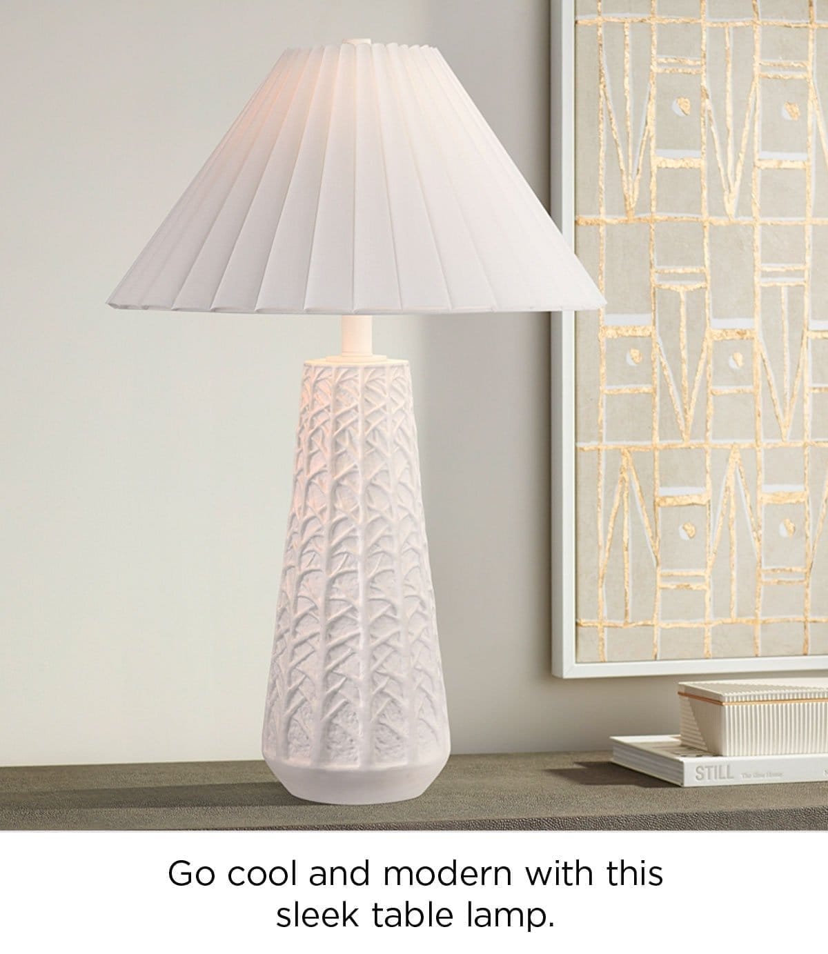 Go cool and modern with this sleek table lamp.