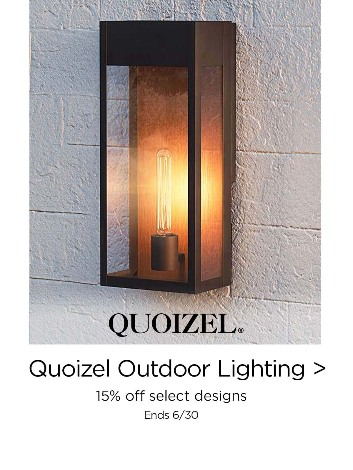 Quoizel® - Quoizel Outdoor Lighting > 15% Off select designs - Ends 6/30