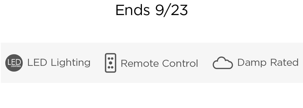 Ends 9/23 - LED Lighting - Remote Control - Damp Rated