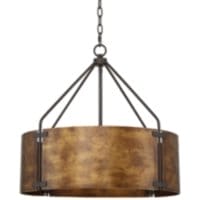 Possini Euro Julian 22" Wide Rustic Bronze Metal Drum Pendant Light