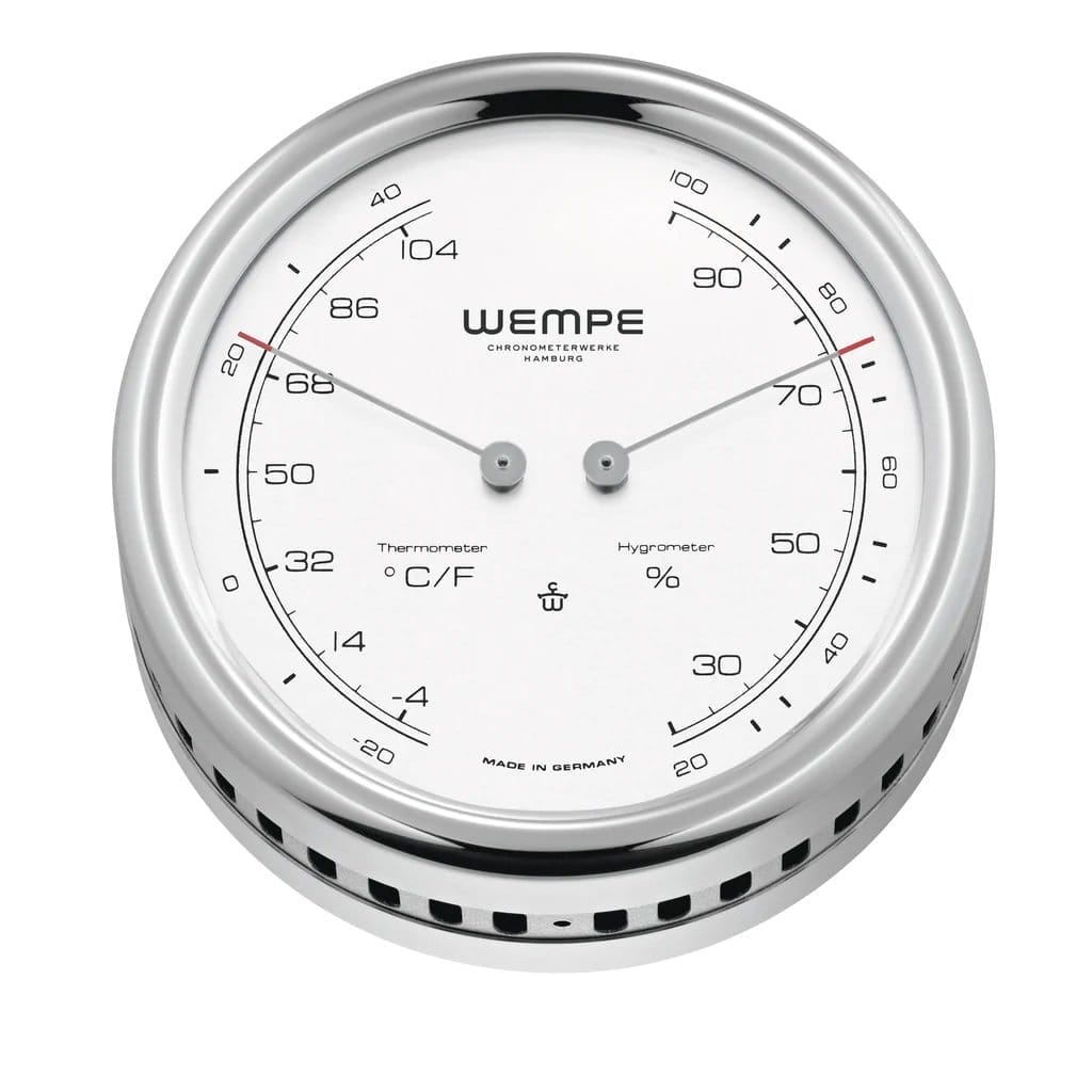 Image of Wempe PILOT V - Stainless Steel Thermometer & Hygrometer