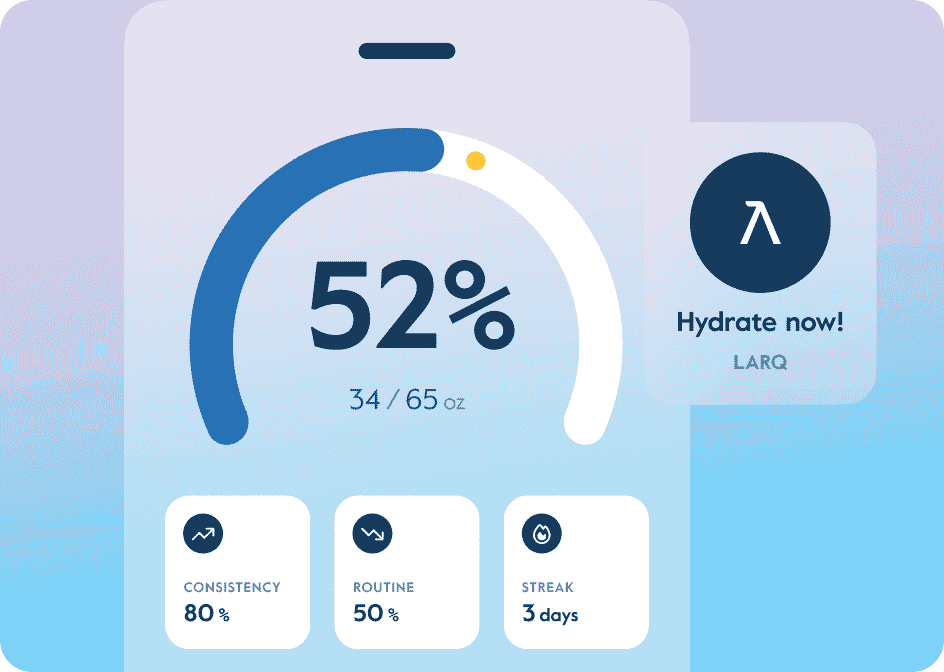 LARQ App displaying hydration tracking